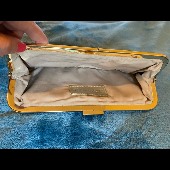 Express Vintage Gold Patterned Clutch